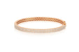 Triple Row Pavé Diamond Bangle Bracelet in 14k rose gold