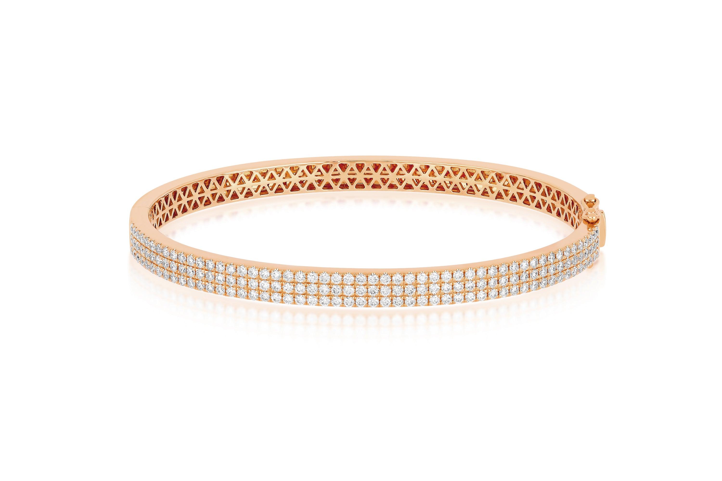 Two-Tone Jumbo Pave Link Bracelet Rose Gold/White Gold