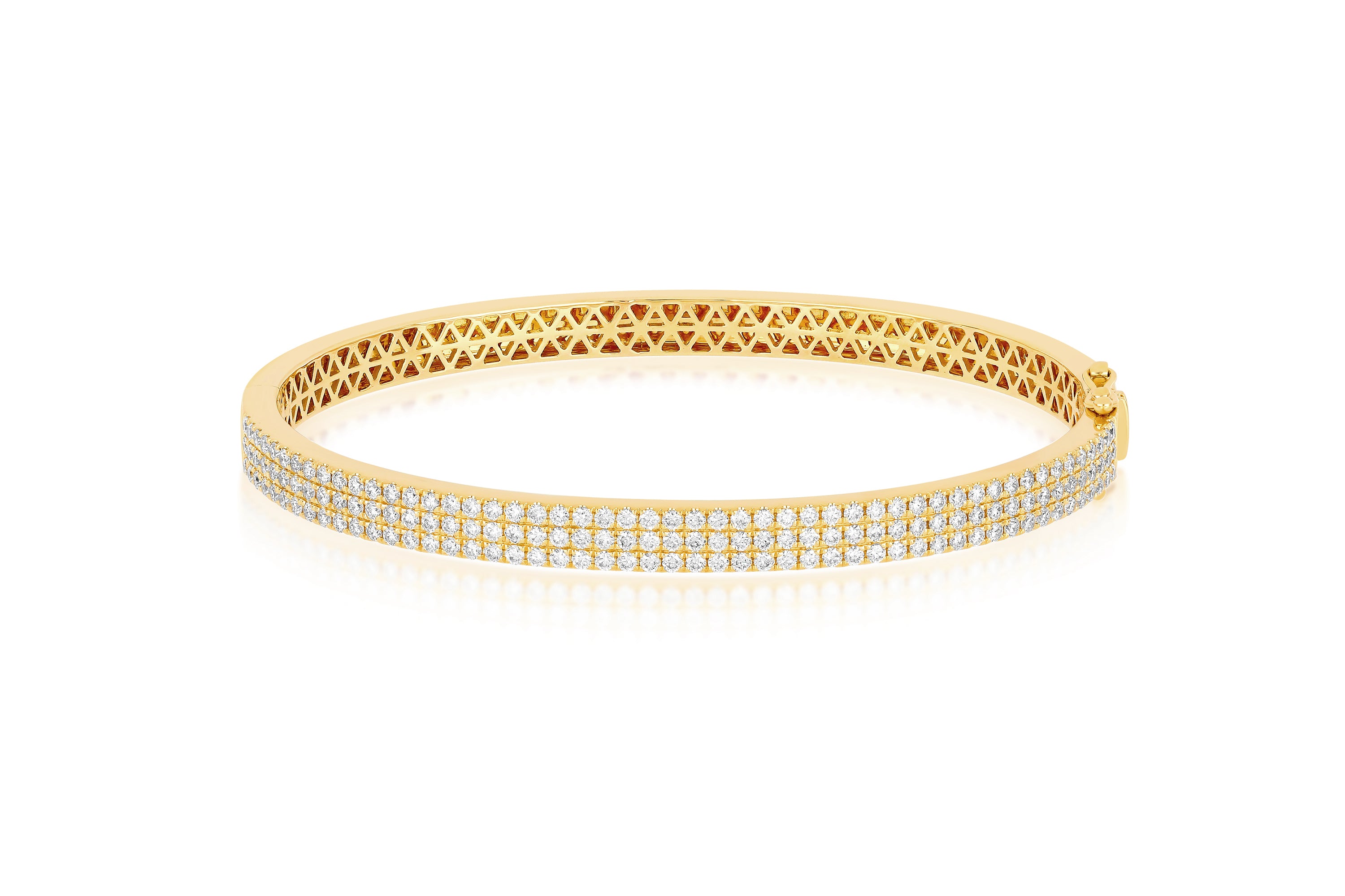 Pave diamond bangle yellow gold Clearance
