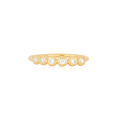 Diamond Pillow Stack Ring in 14k yellow gold