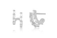 Double Diamond Baguette Illusion Mini Huggie Earring in 14k white gold