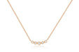 Diamond Crown Crescent Necklace in Rose Gold