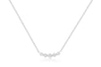 Diamond Crown Crescent Necklace in White Gold