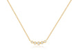 Diamond Crown Crescent Necklace in Yellow Gold