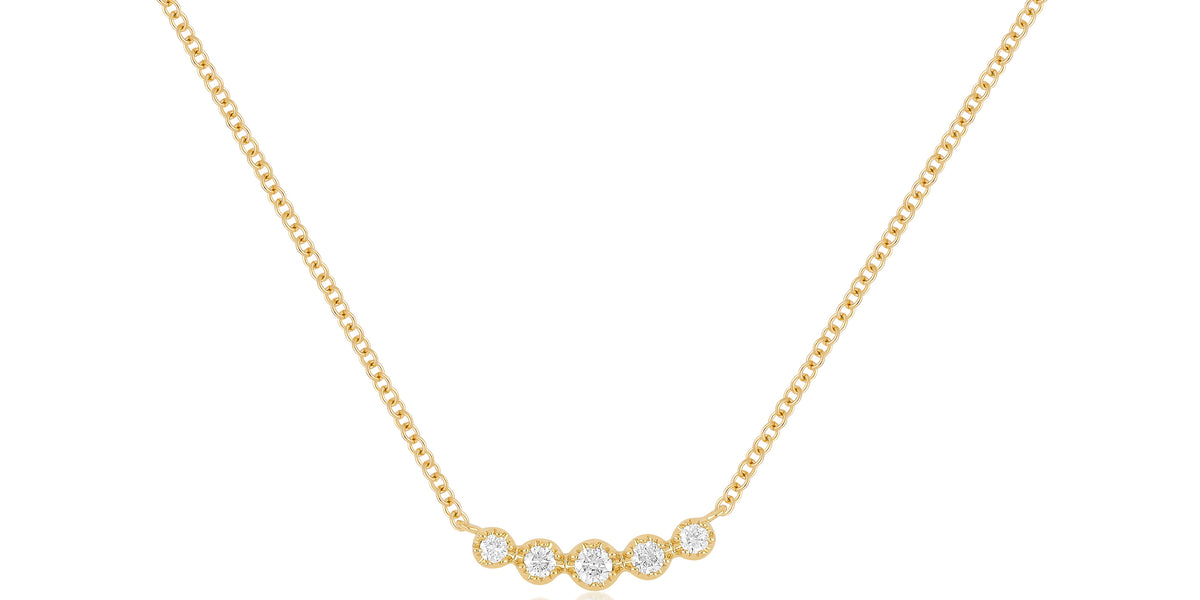 Diamond Crown Crescent Necklace — EF Collection®