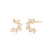 Multi White Quartz Pear Stud Earrings in 14k rose gold