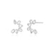 Multi White Quartz Pear Stud Earrings in 14k white gold