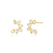 Multi White Quartz Pear Stud Earrings in 14k yellow gold