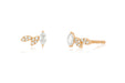 Triple Marquise Stud Earring in Rose Gold