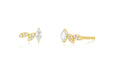 Triple Marquise Stud Earring in Yellow Gold