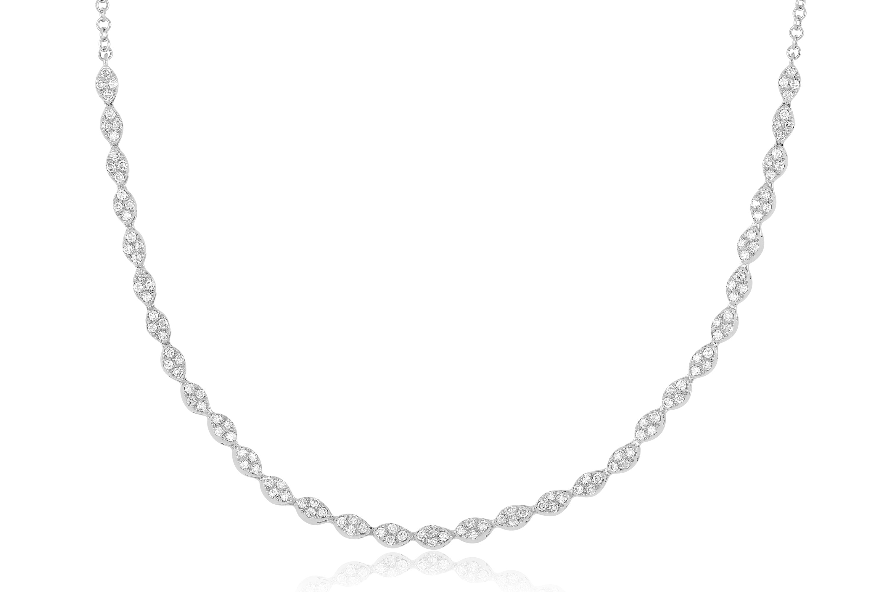 Pave Diamond Marquise Necklace in white gold
