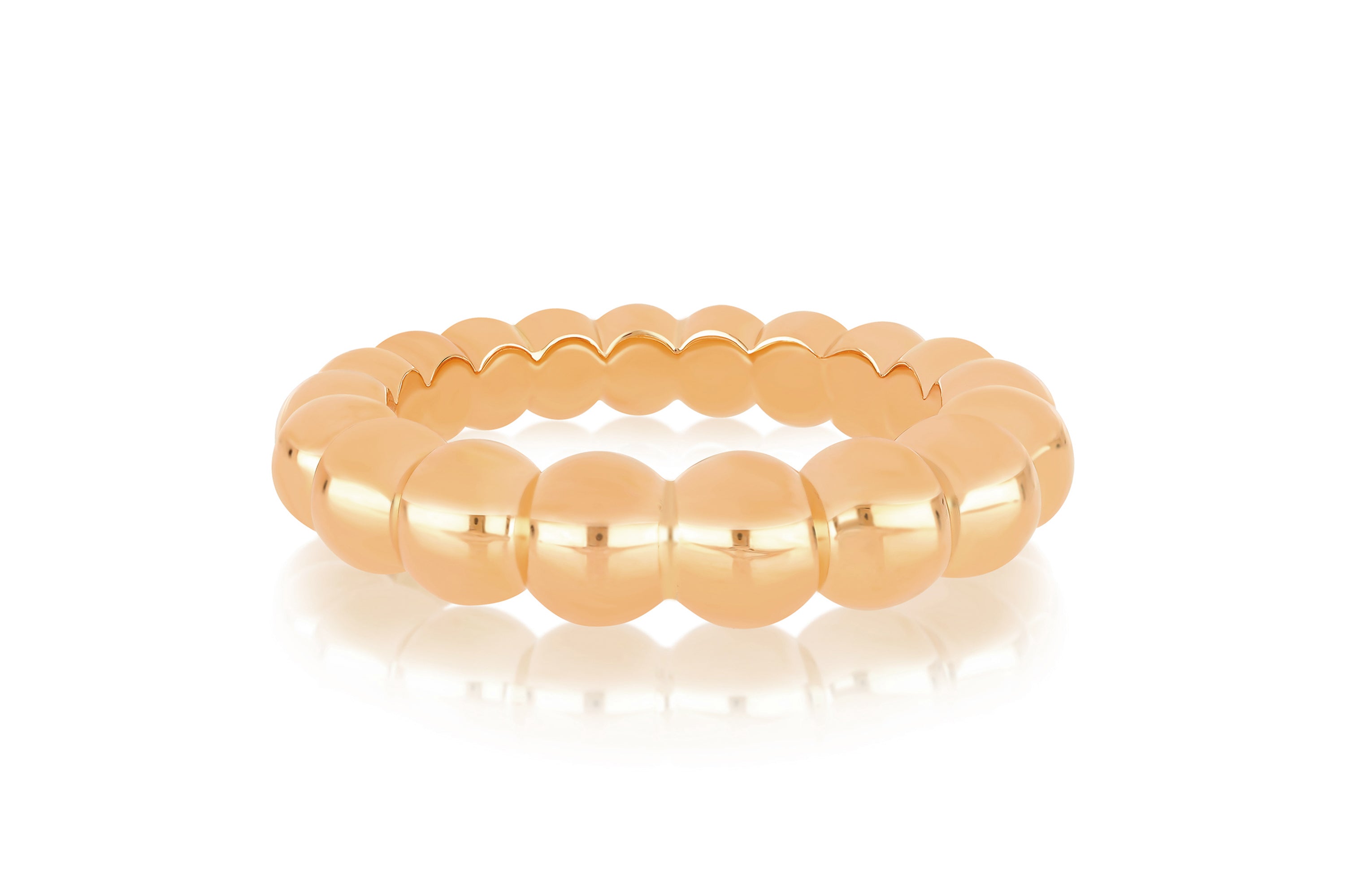 Gold Jumbo Ball Stack Ring in 14k rose gold