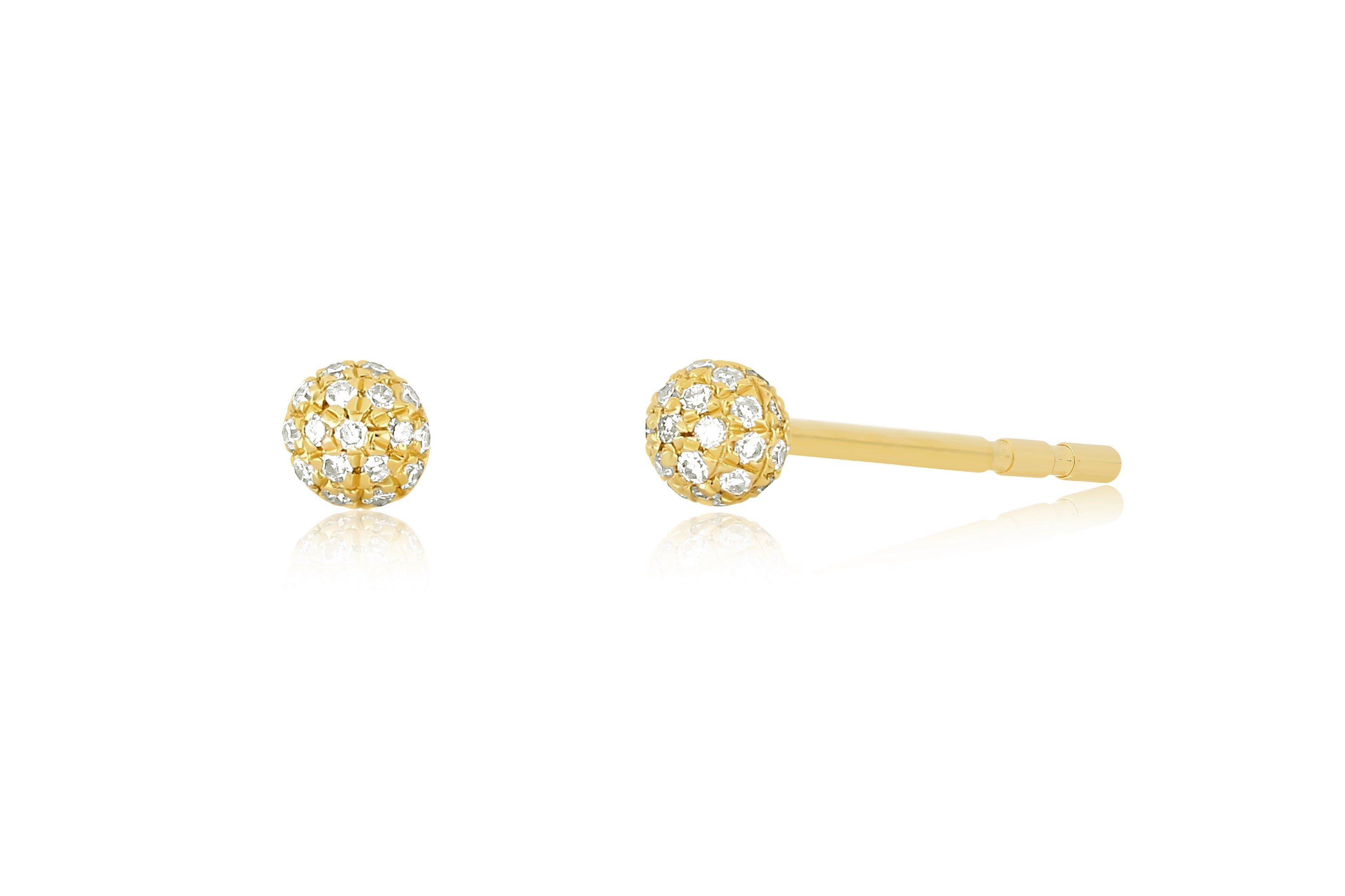 Disco Ball Stud Earring in 14k yellow gold