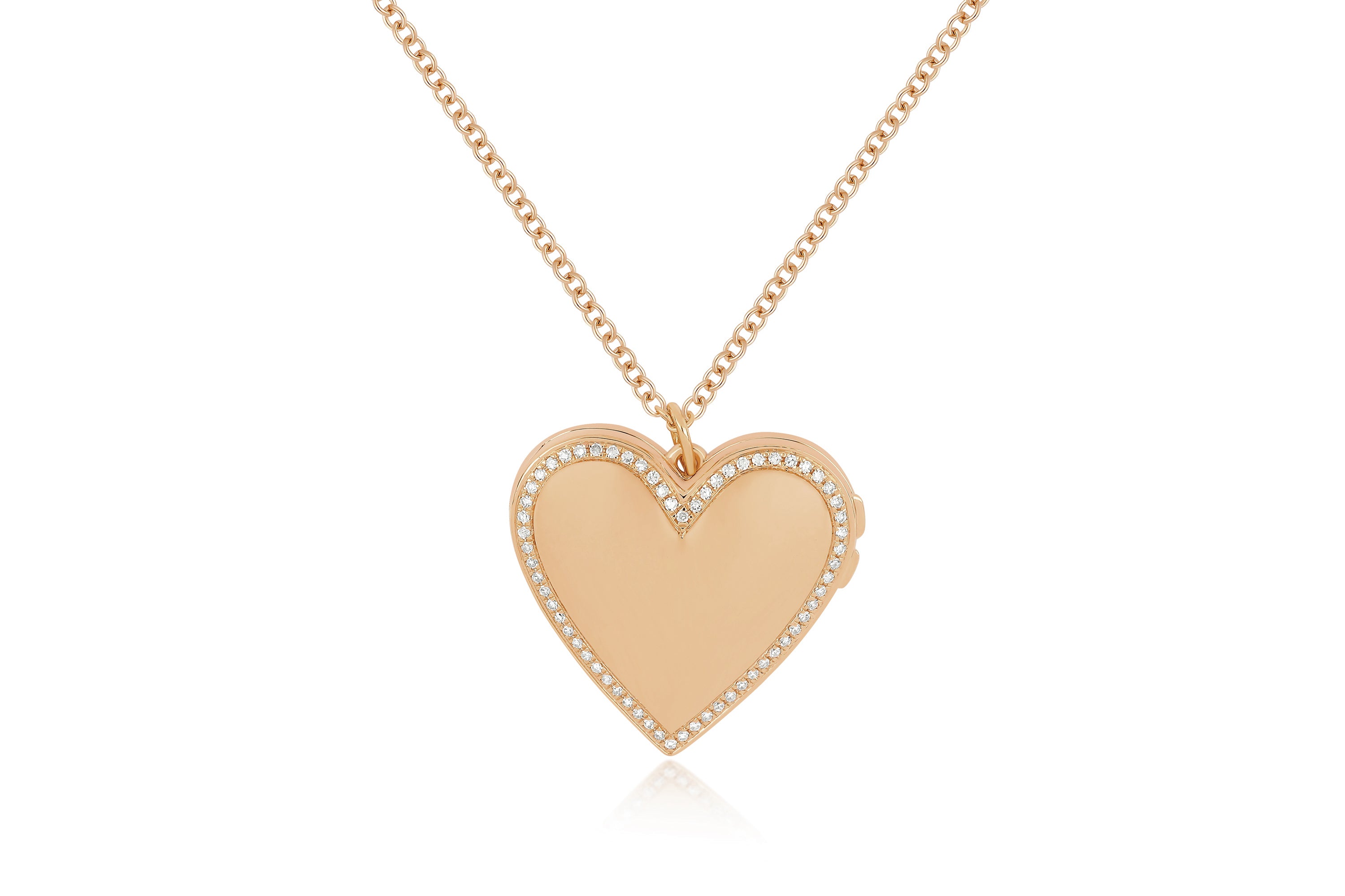 Gold and Diamond Heart Locket Necklace — EF Collection®