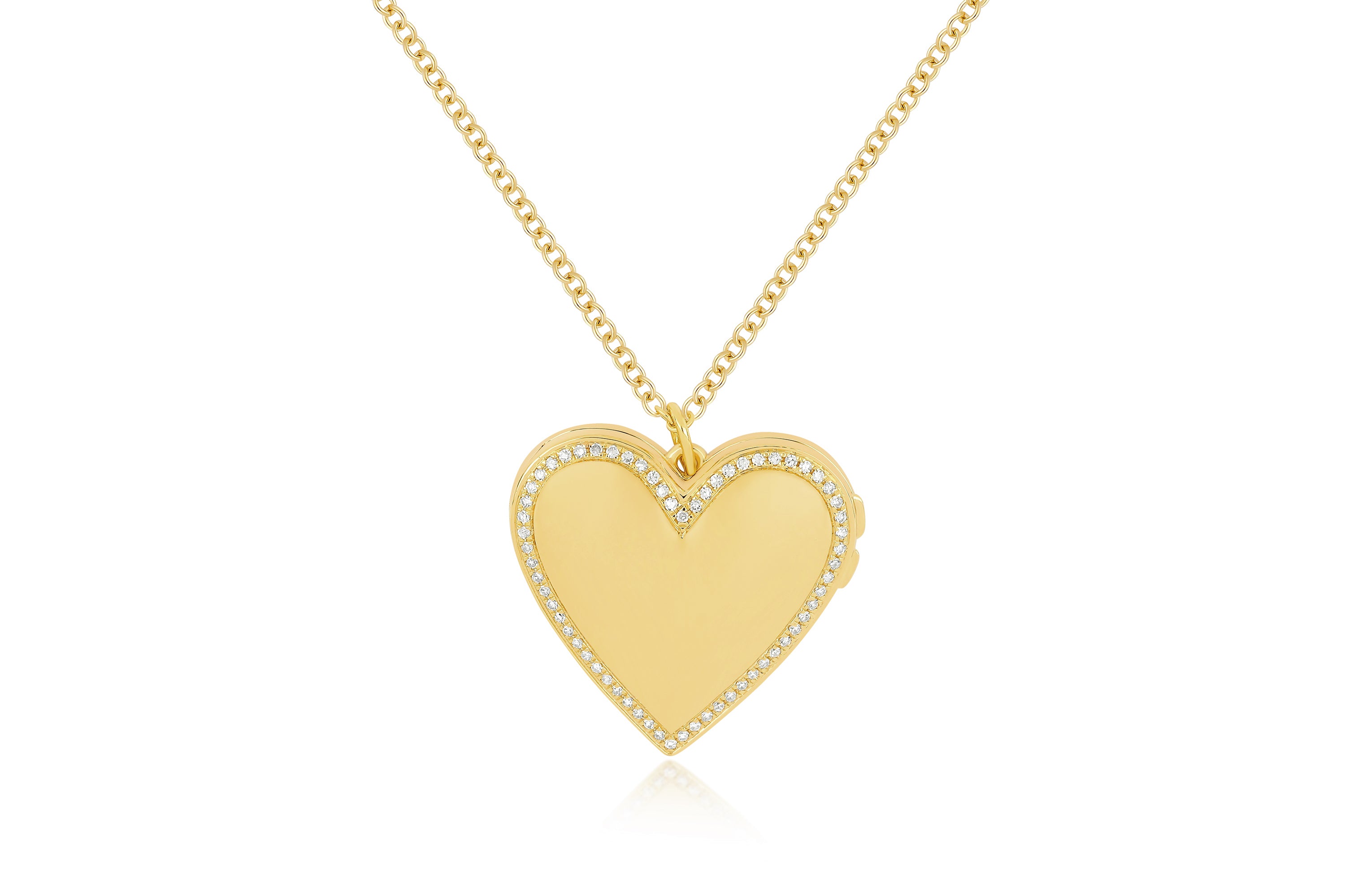 Gold and Diamond Heart Locket Necklace