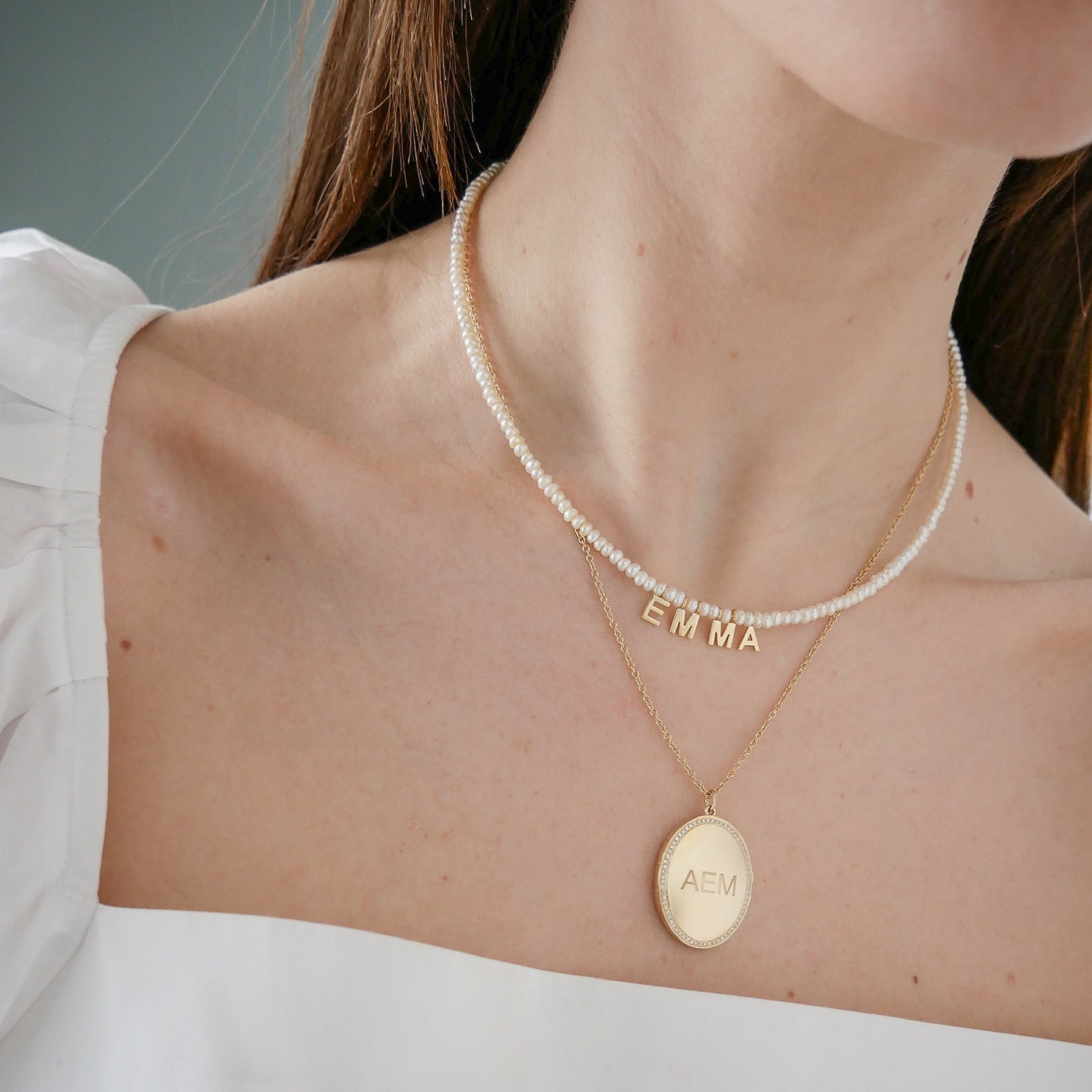 Gold and Diamond Oval Locket Necklace