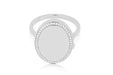 14k White Gold oval locket ring