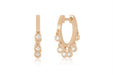 14k Rose Gold Diamond Bezel Shimmy Huggie Earrings