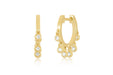 14k Yellow Gold Diamond Bezel Shimmy Huggie Earrings