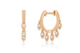 Diamond Teardrop Shimmy Huggie Earring in 14k rose gold