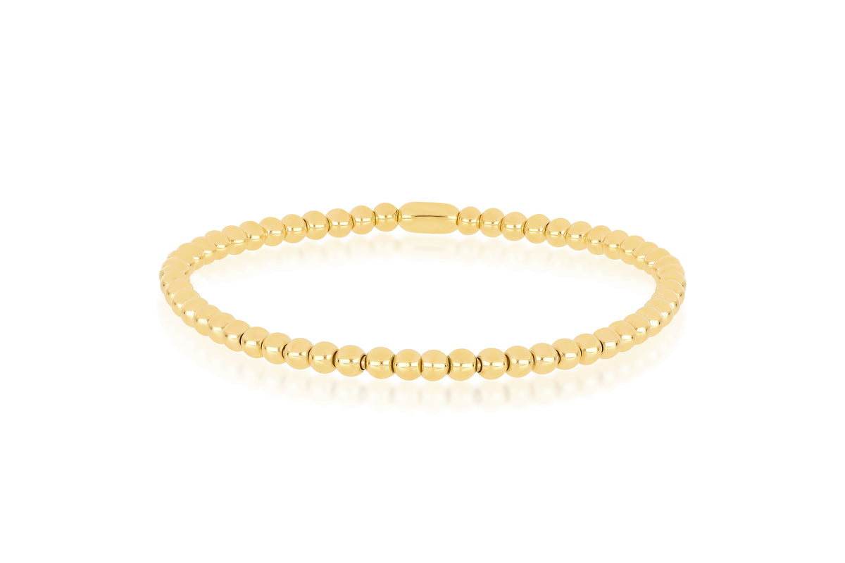  Gold Ball Stretch Bracelet in 14k Yellow Gold