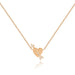 Gold Heart and Diamond Arrow Necklace in 14k Rose Gold