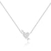 Gold Heart and Diamond Arrow Necklace in 14k White Gold