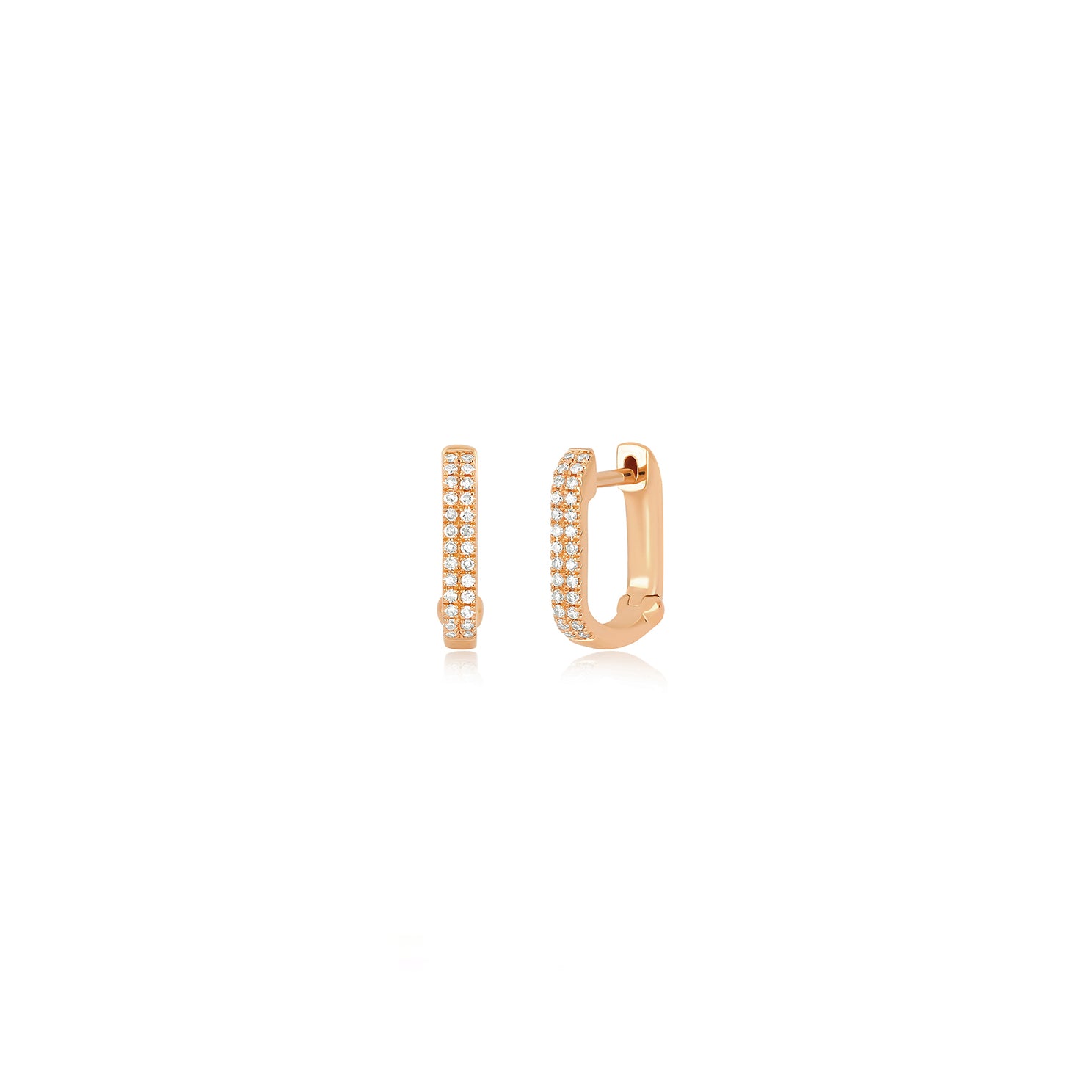 Diamond Lola Huggie Earring in 14k rose gold