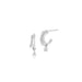 Diamond Pear Drop Double Huggie Earring in 14k white gold