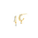 Diamond Pear Drop Double Huggie Earring in 14k yellow gold