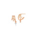 Diamond Drop Triple Huggie Earring in 14k rose gold