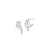 Diamond Drop Triple Huggie Earring in 14k white gold