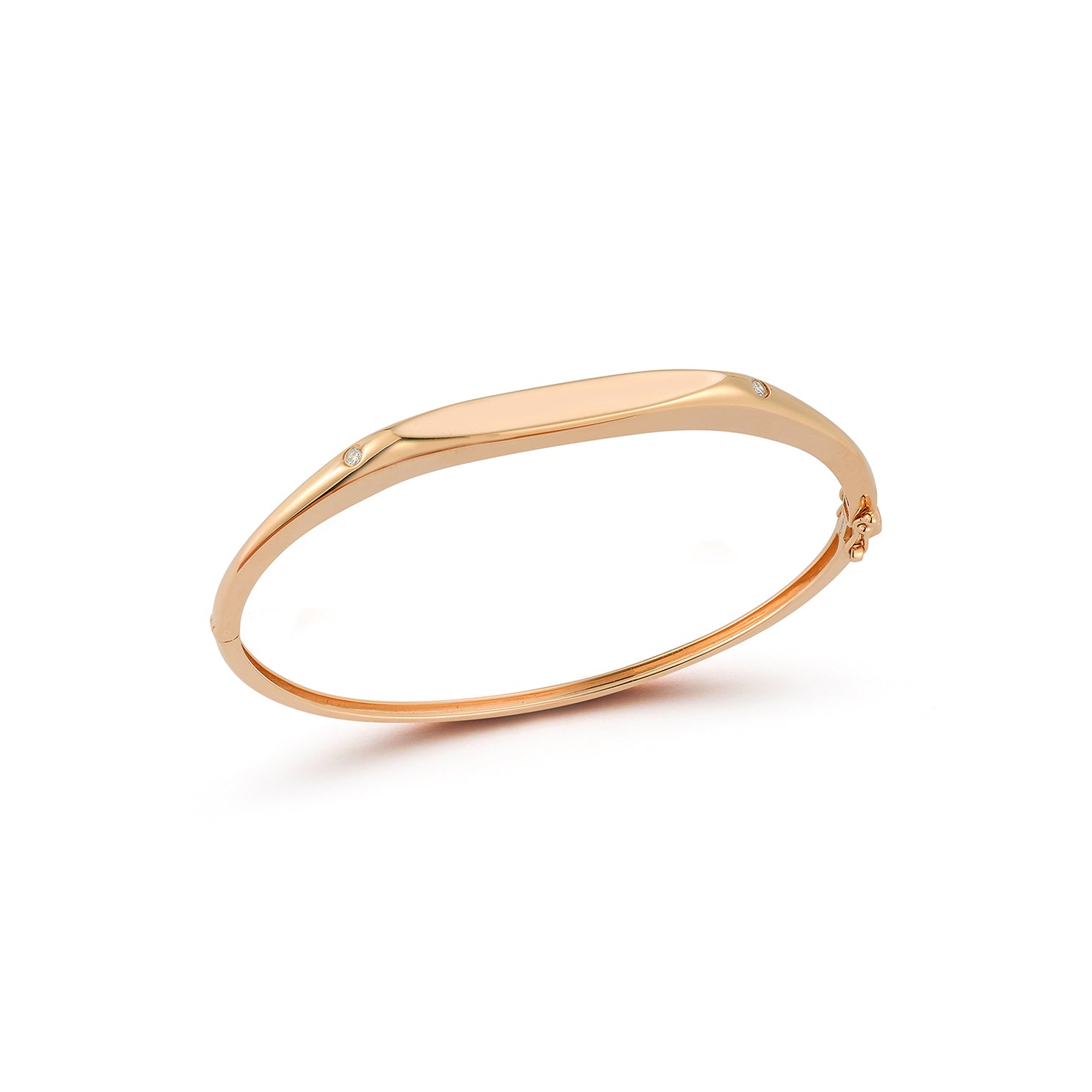 Gold Bangle with Diamond Detail in 14k rose gold
