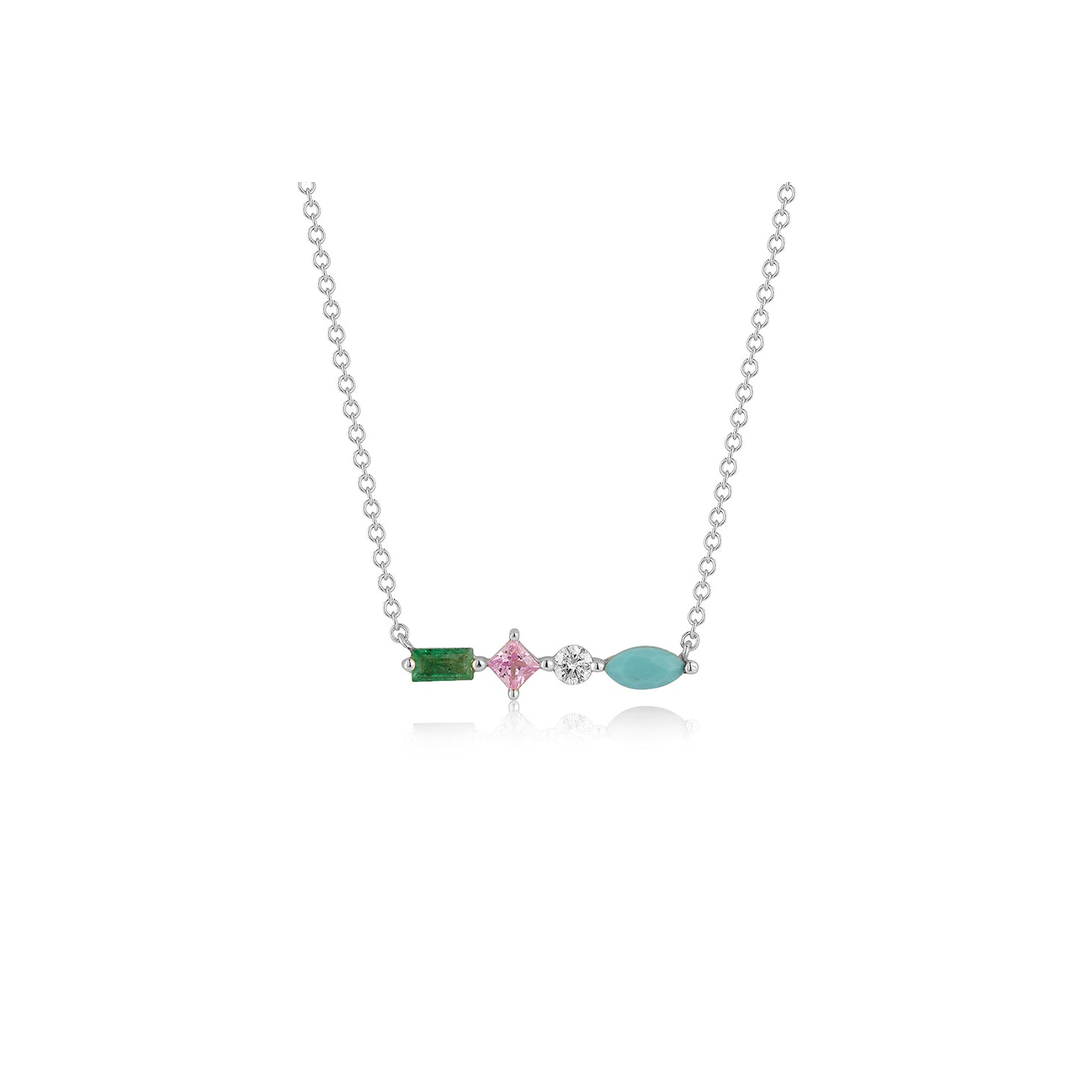 Treasure Bar Necklace in 14k white gold