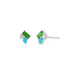 Triple Treasure Stud Earring in 14k white gold