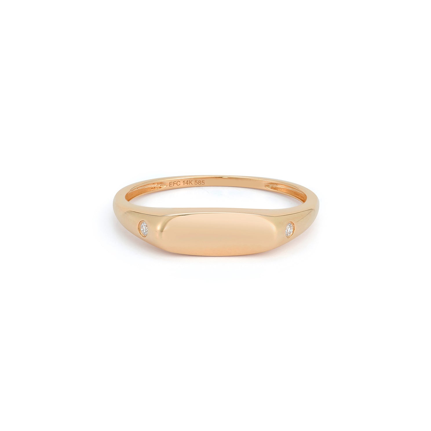 Gold Ring with Diamond Detail in 14k rose gold