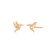 Mini Hummingbird Stud Earring With Diamond Eye in 14k rose gold