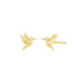 Mini Hummingbird Stud Earring With Diamond Eye in 14k yellow gold
