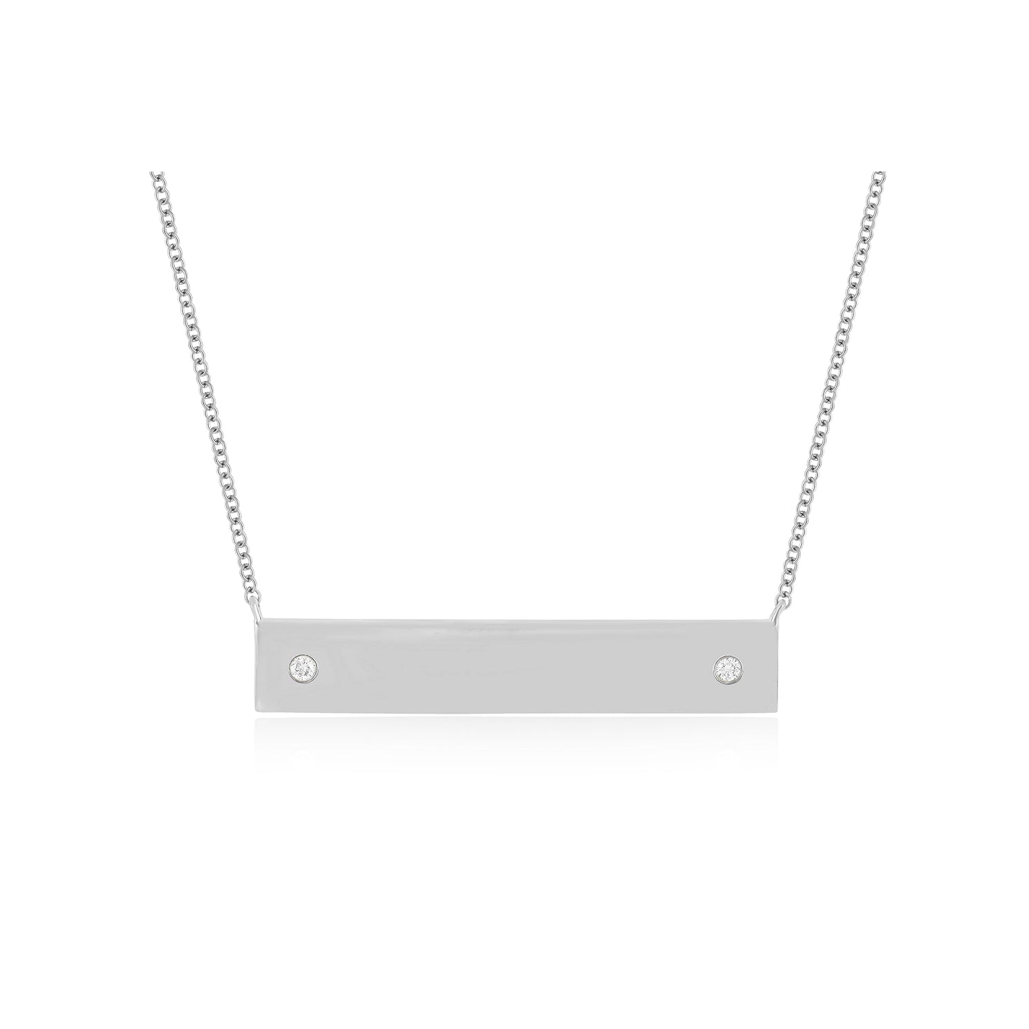 Nameplate Necklace in 14k white gold