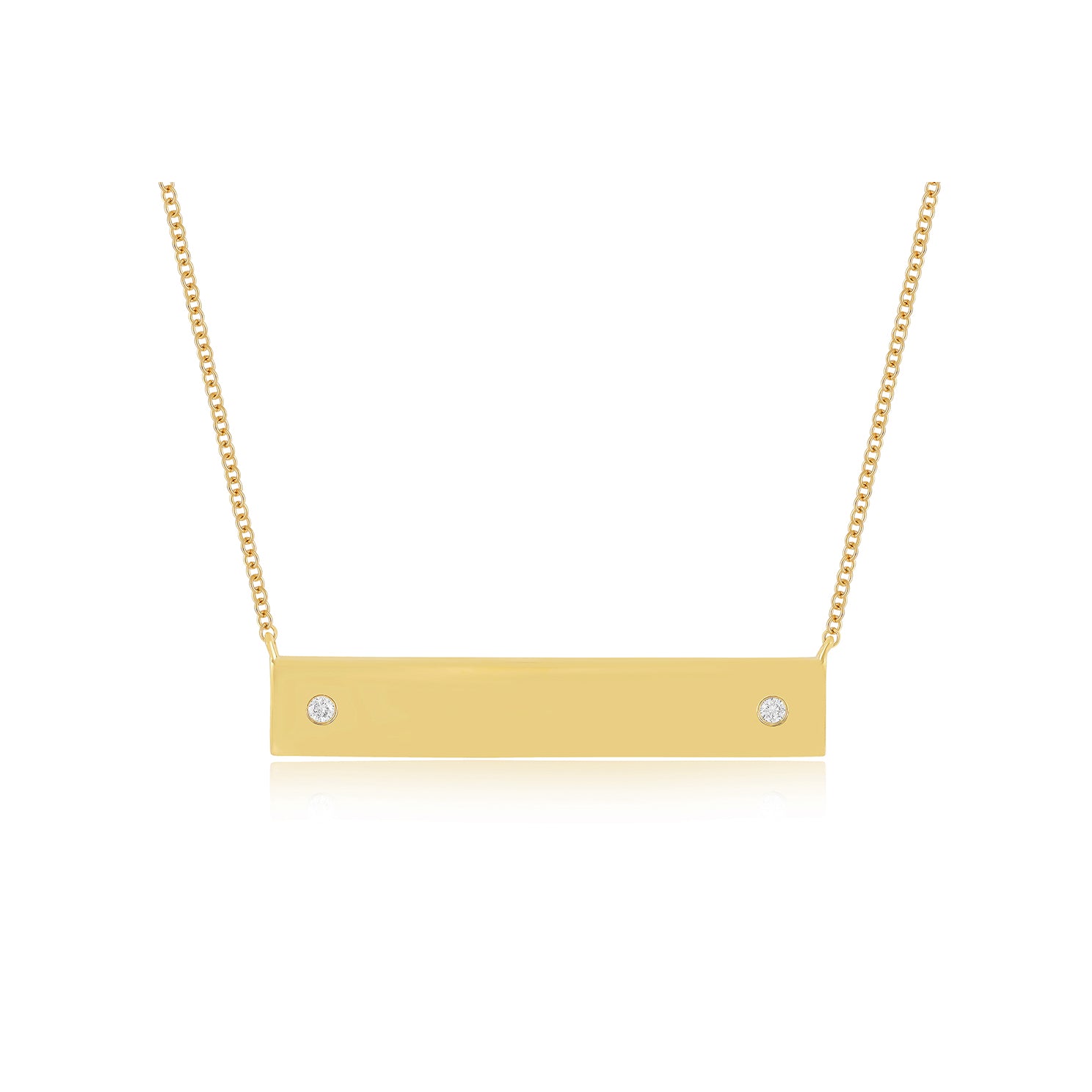 Nameplate Necklace in 14k yellow gold