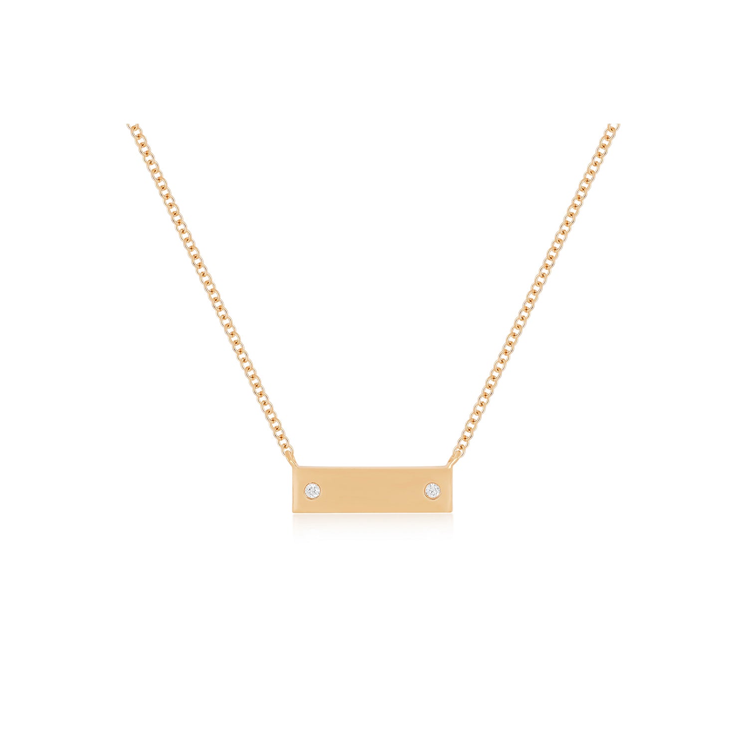 Mini Nameplate Necklace in 14k rose gold