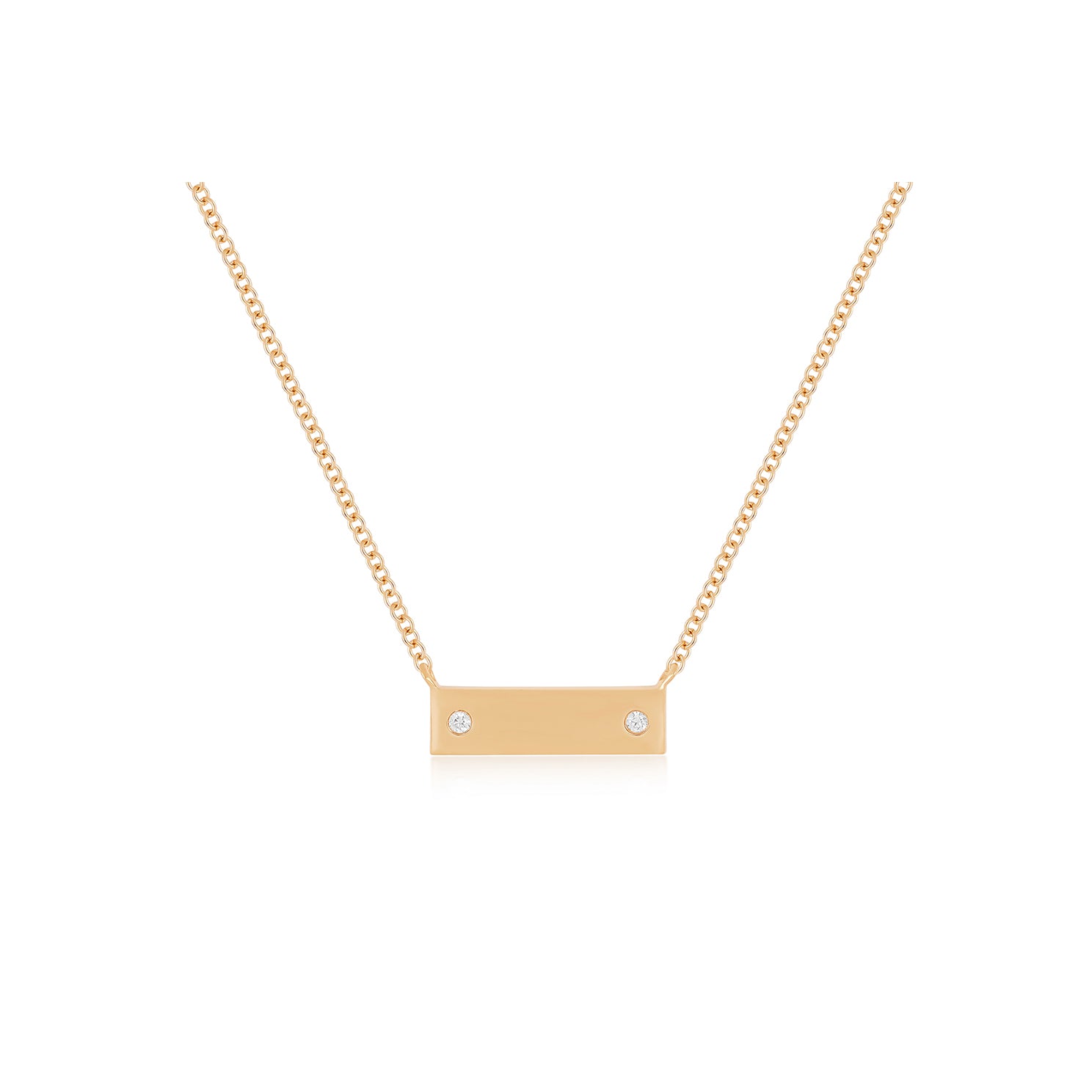 Mini Nameplate Necklace in 14k rose gold