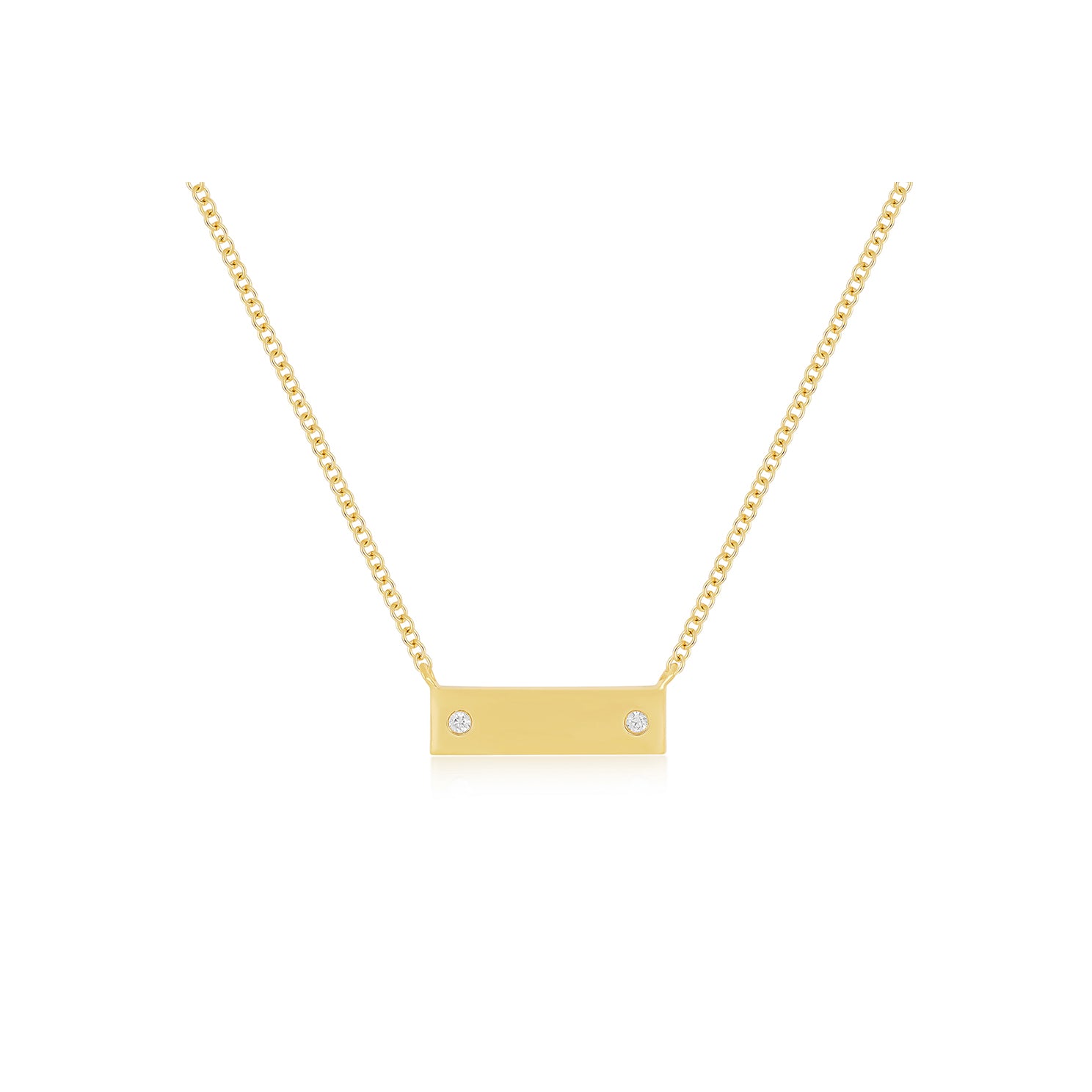 Mini Nameplate Necklace in 14k yellow gold