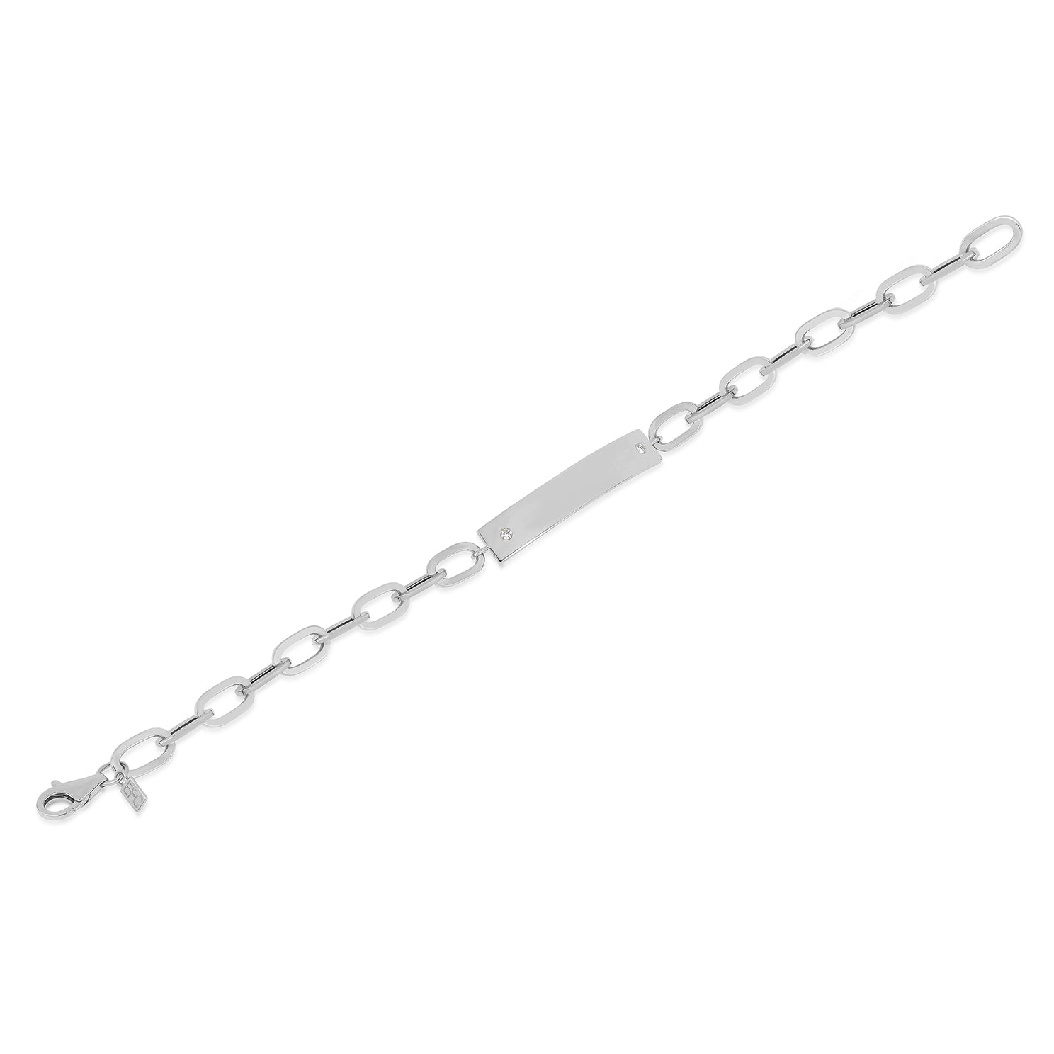 Nameplate Jumbo Link Bracelet in 14k white gold