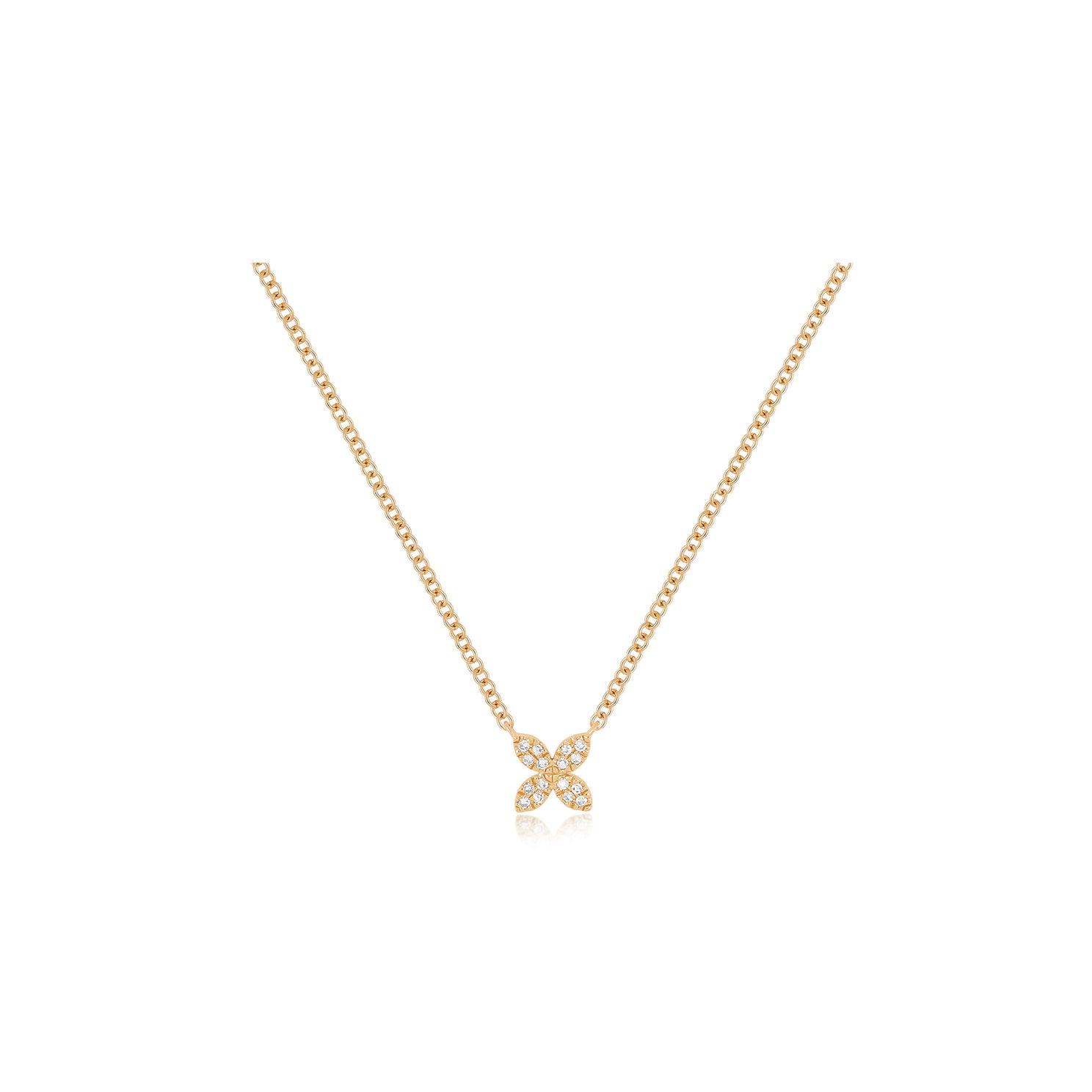 Diamond Blossom Necklace in 14k rose gold