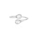 White Quartz Double Pear Ring in 14k white gold
