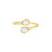 White Quartz Double Pear Ring in 14k yellow gold