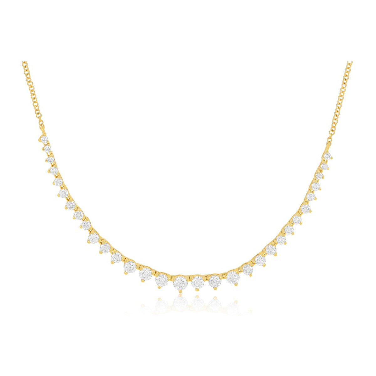 Graduated Diamond Necklace in 14k yellow gold