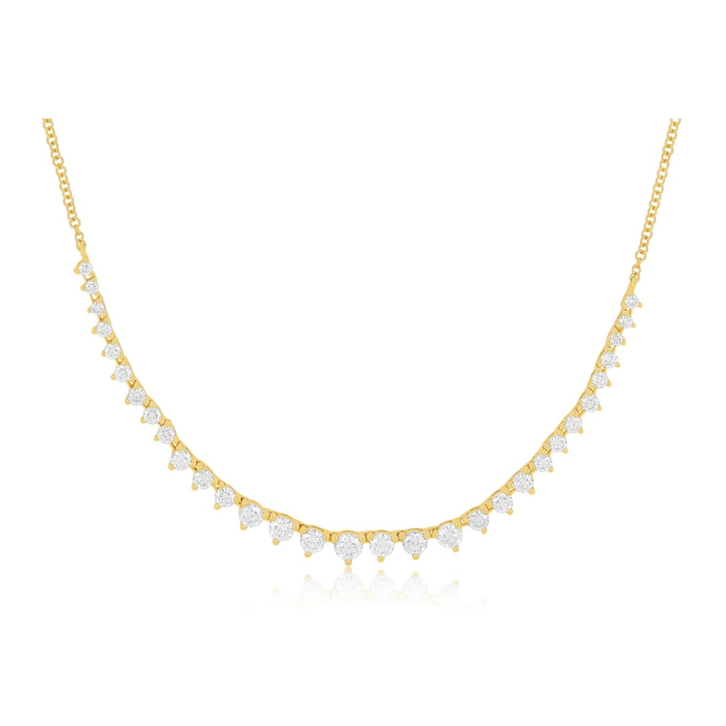 Graduated Diamond Necklace in 14k yellow gold