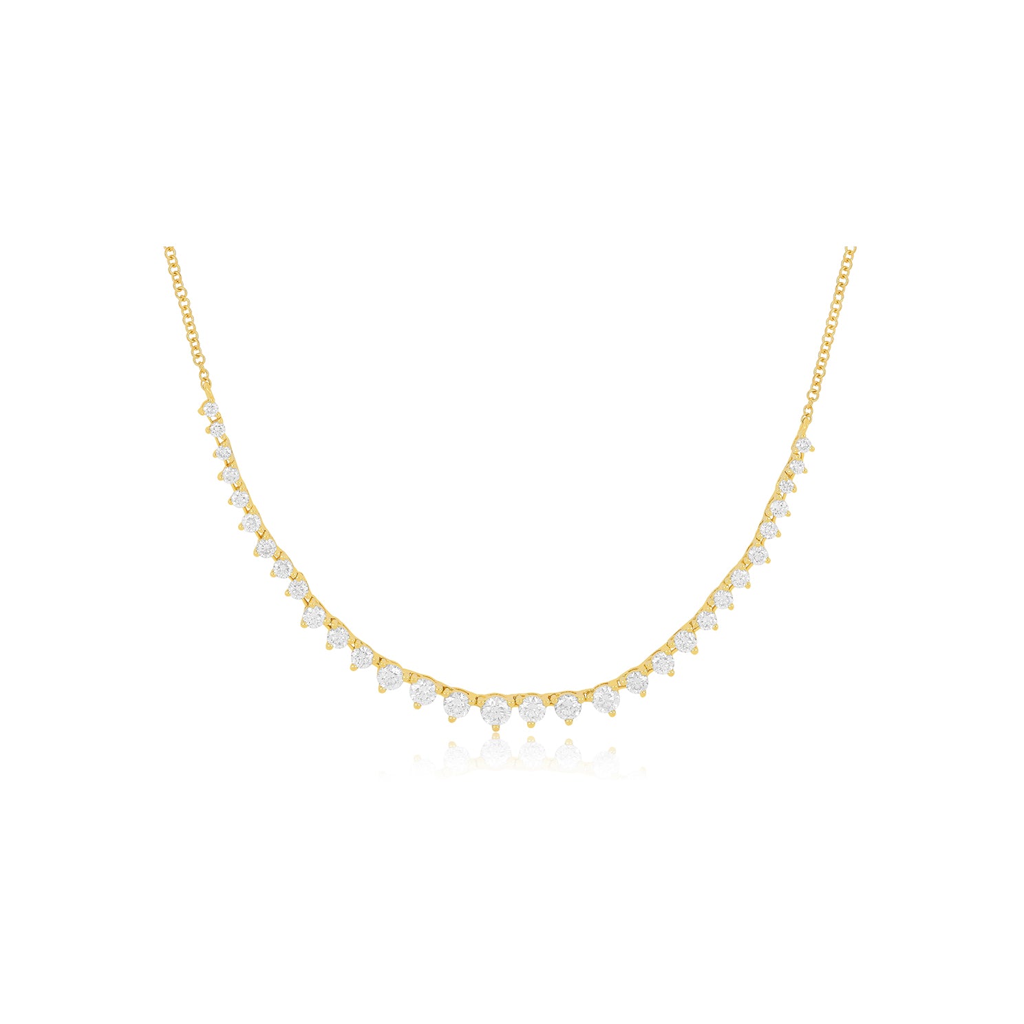 Graduated Diamond Necklace in 14k yellow gold